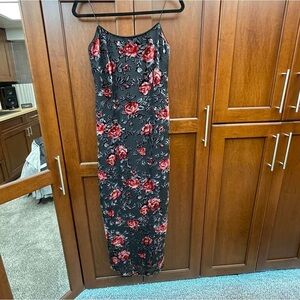 90’s/ Y2K Velvet floral evening gown/ prom dress